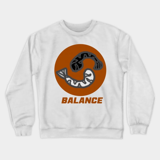 Yin-Yang Tiger Shrimp Crewneck Sweatshirt by LochNestFarm
